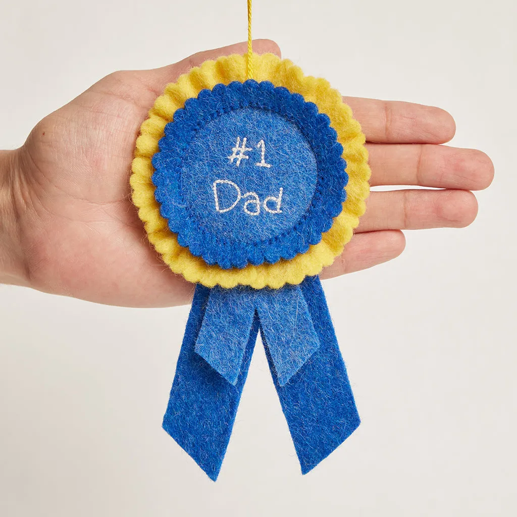 #1 Dad Ribbon Badge