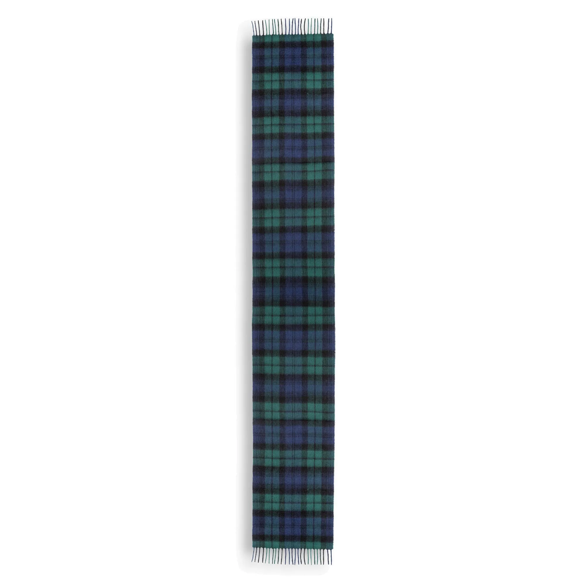 100% Wool Scarf Navy and Green Check