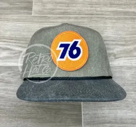 76 Gas Station Patch on Stonewashed Sand/Charcoal Retro Rope Hat