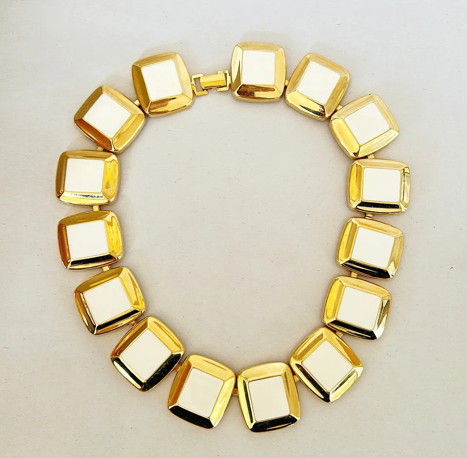 80s signed NAIPER chunky statement necklace.