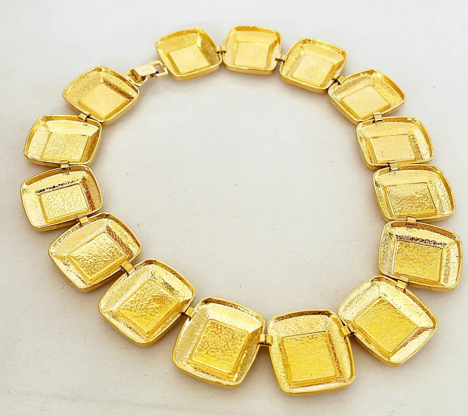 80s signed NAIPER chunky statement necklace.