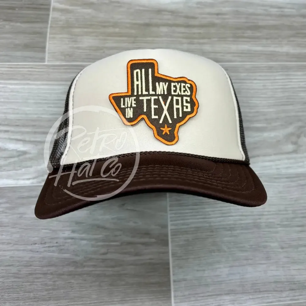 All My Exes / Texas Patch on Brown/Beige Meshback Trucker Hat