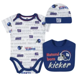 Baby Boys 3-Piece New York Giants Bodysuit, Cap, and Bib Set