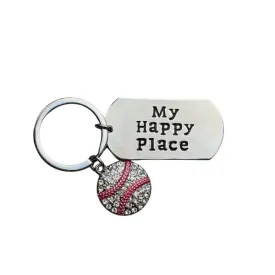 Baseball Keychain- My Happy Place