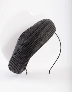 Black Weave Beret Headband