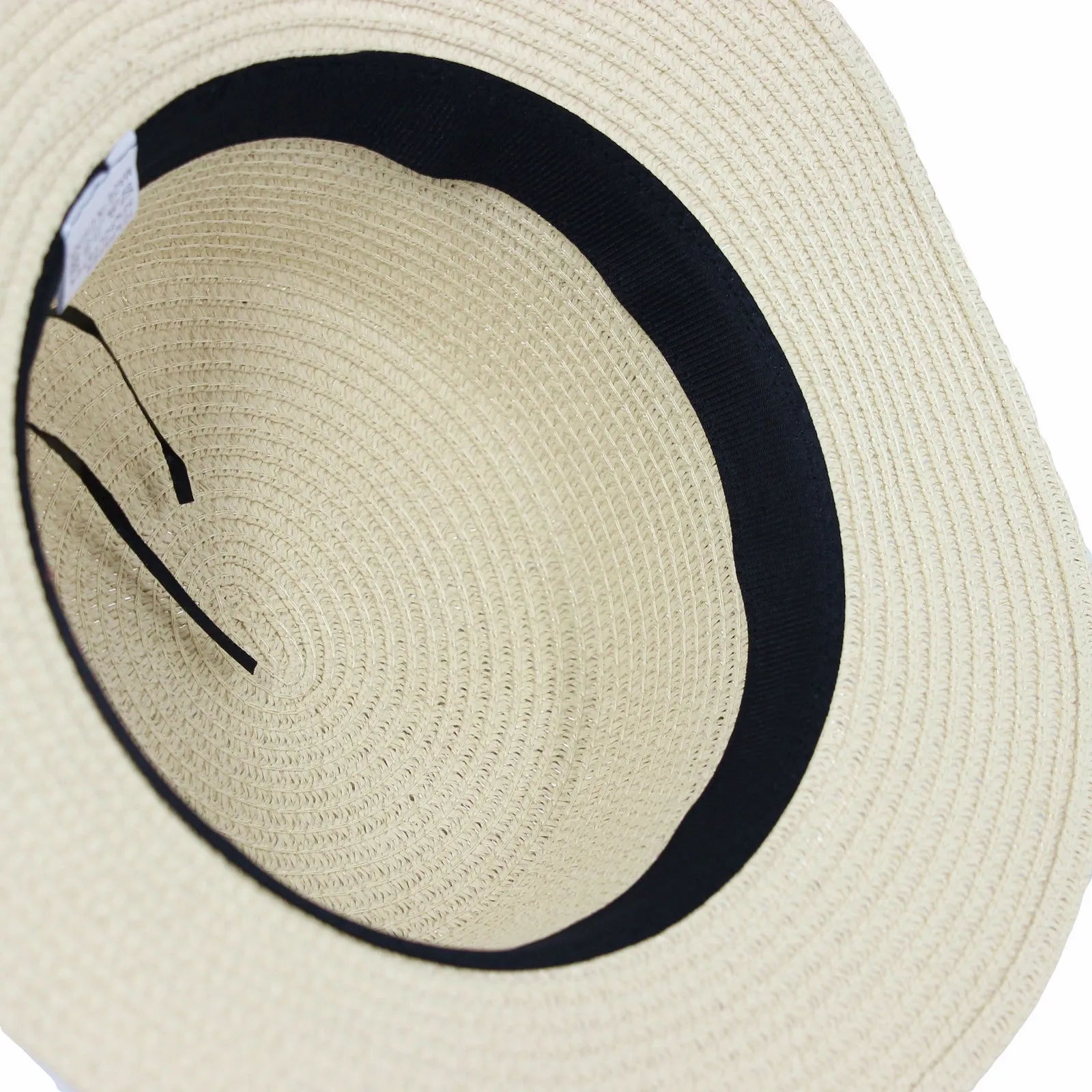 Boater Skimmer Sailor Straw Amish Hat Banded 1920s QZW0058