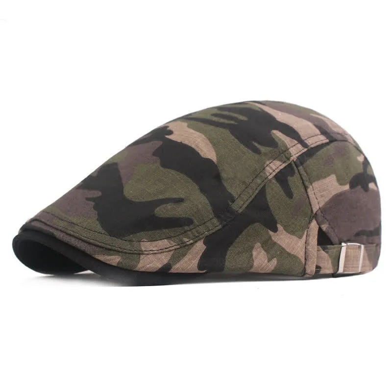 Camouflage Pattern Newsboy Flat Beret Hat