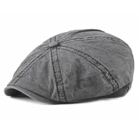 Casual Washed Aged Cotton Beret Cap