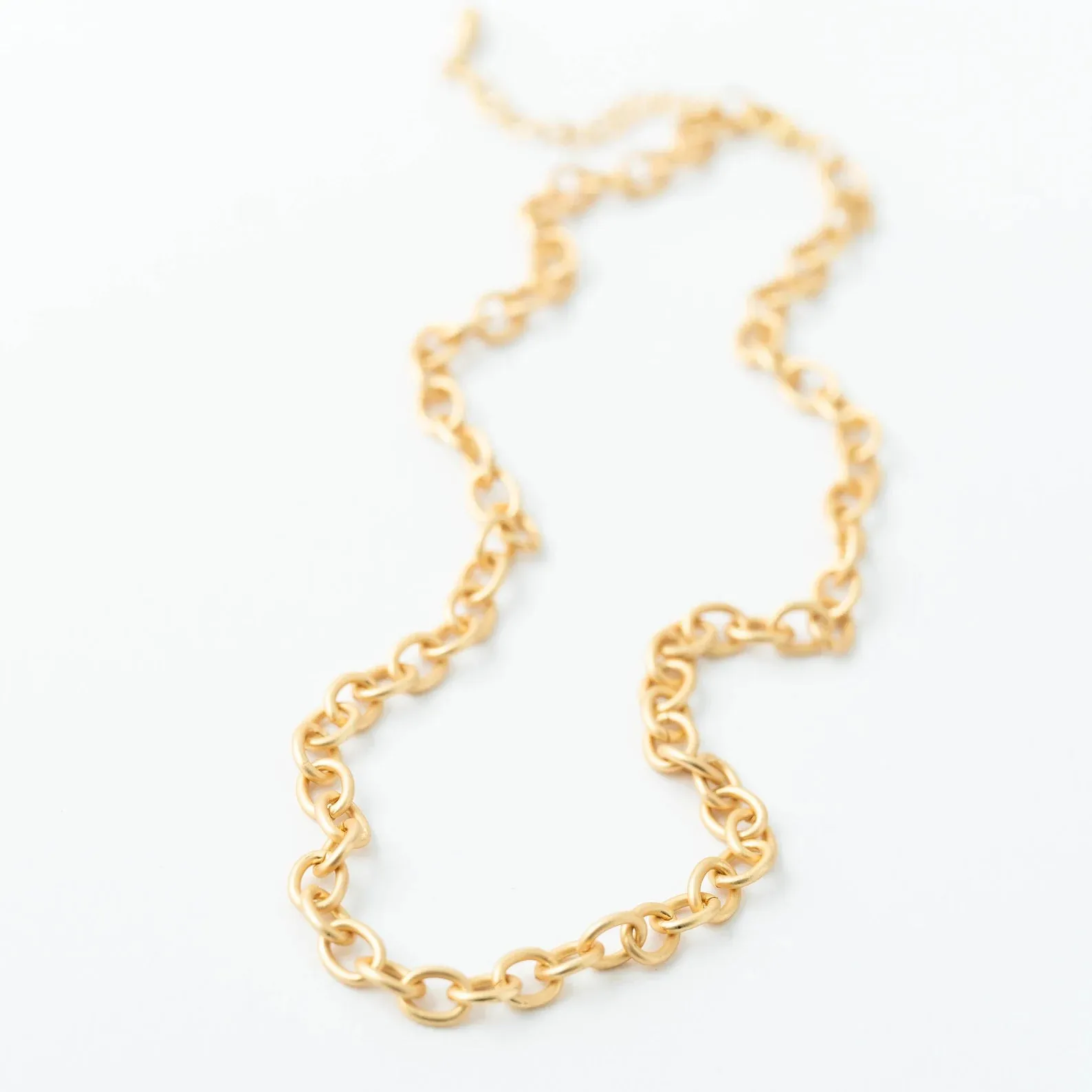 Chunky Matte Gold Cable Chain Necklace