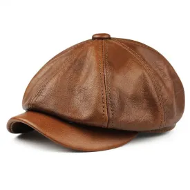 Classic Newsboy Retro Gatsby Leather Beret Hat