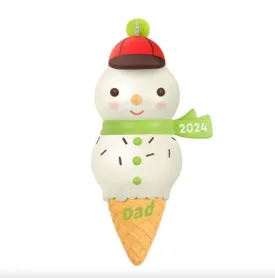 Dad Snowman Ice Cream Cone 2024 Ornament