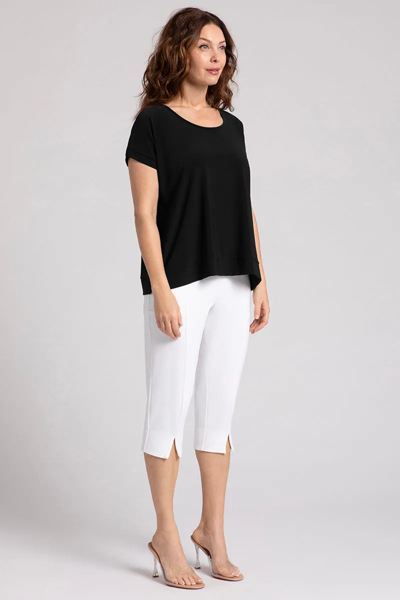 Dolman Scoop Neck Boxy Top | Black