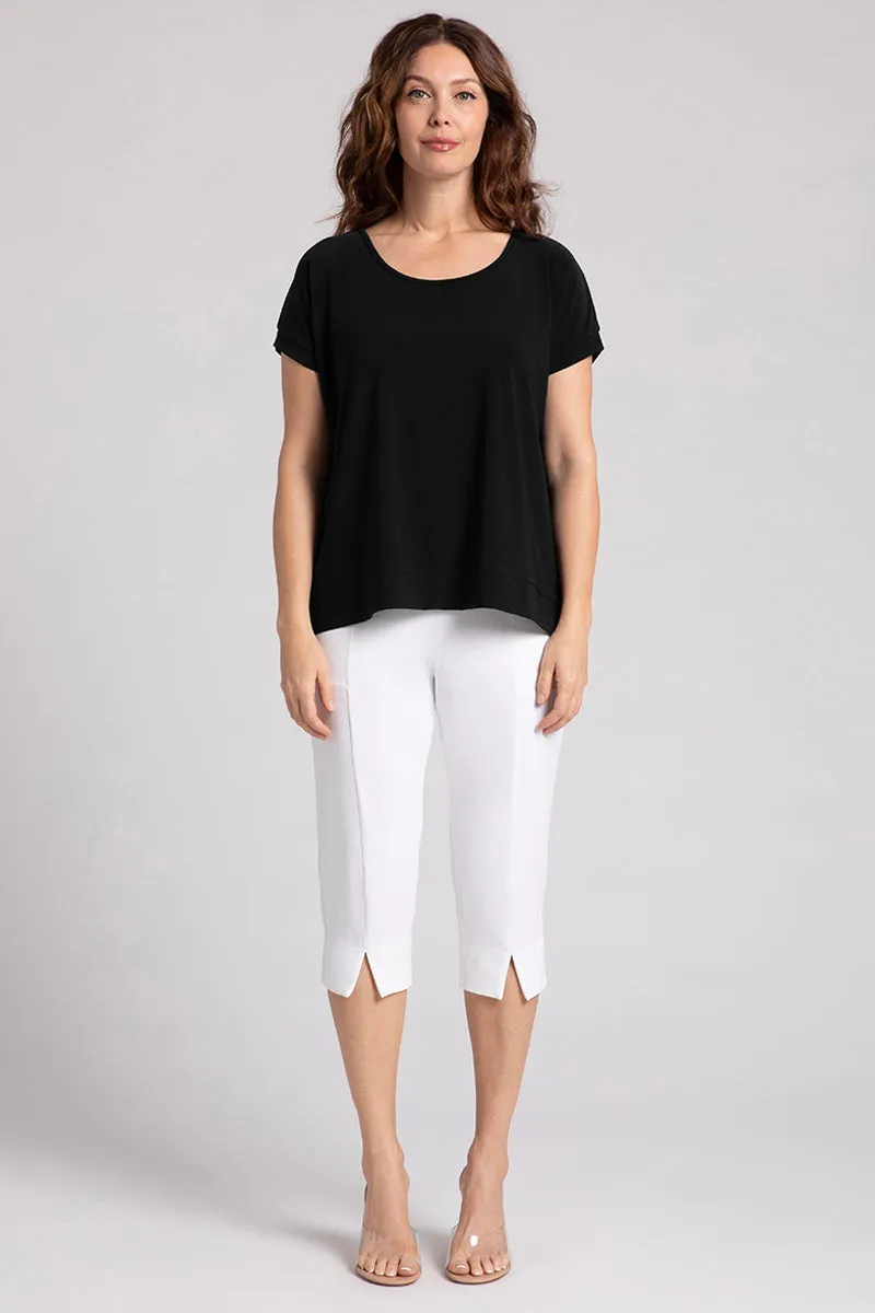 Dolman Scoop Neck Boxy Top | Black