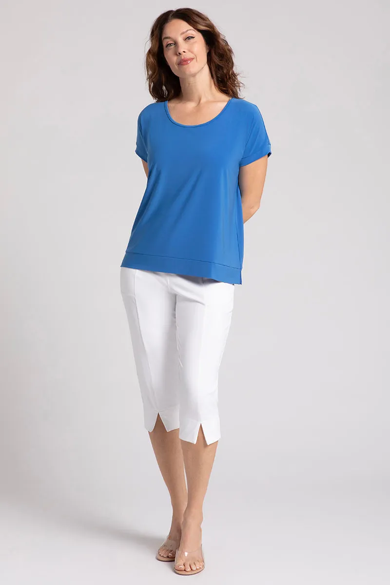 Dolman Scoop Neck Boxy Top | Marine