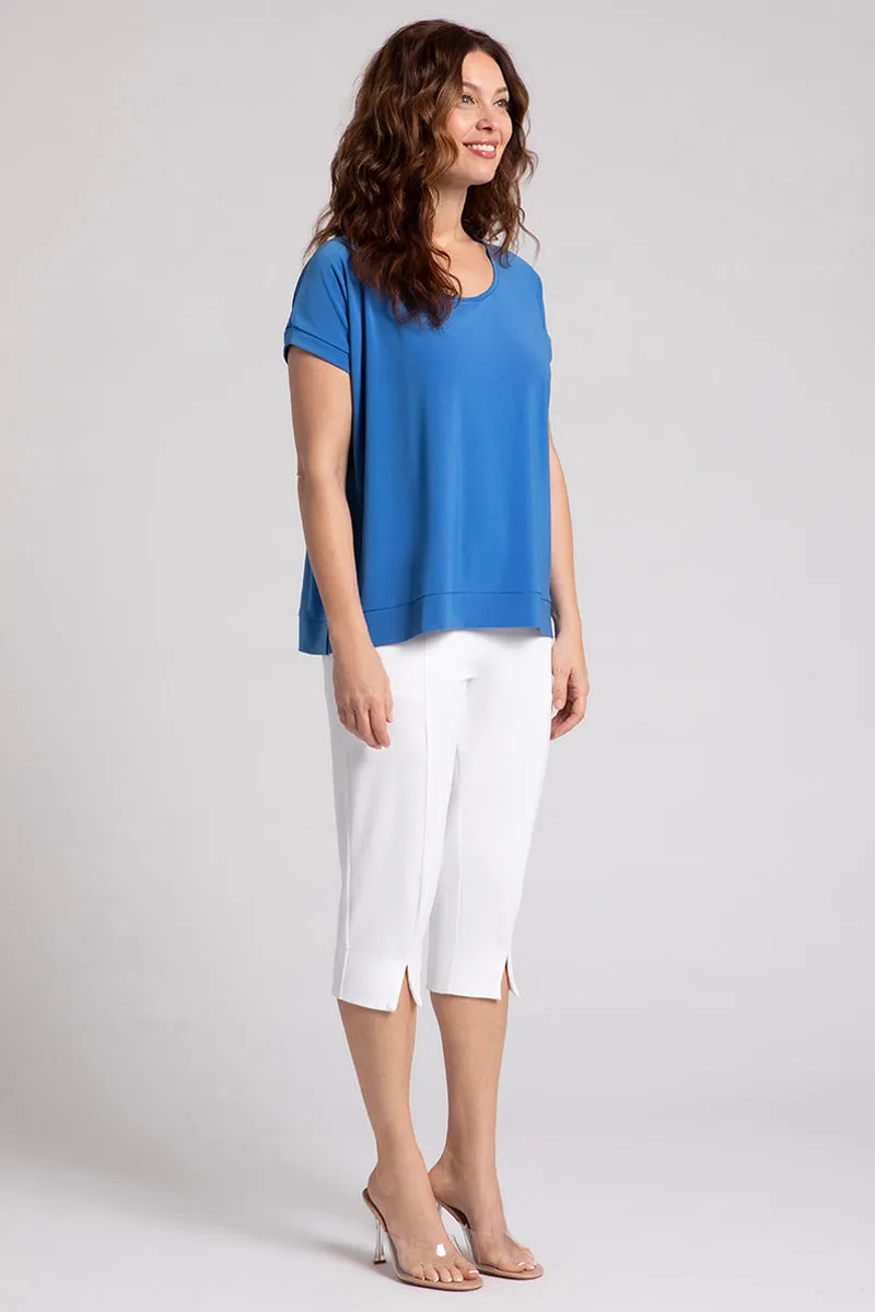 Dolman Scoop Neck Boxy Top | Marine