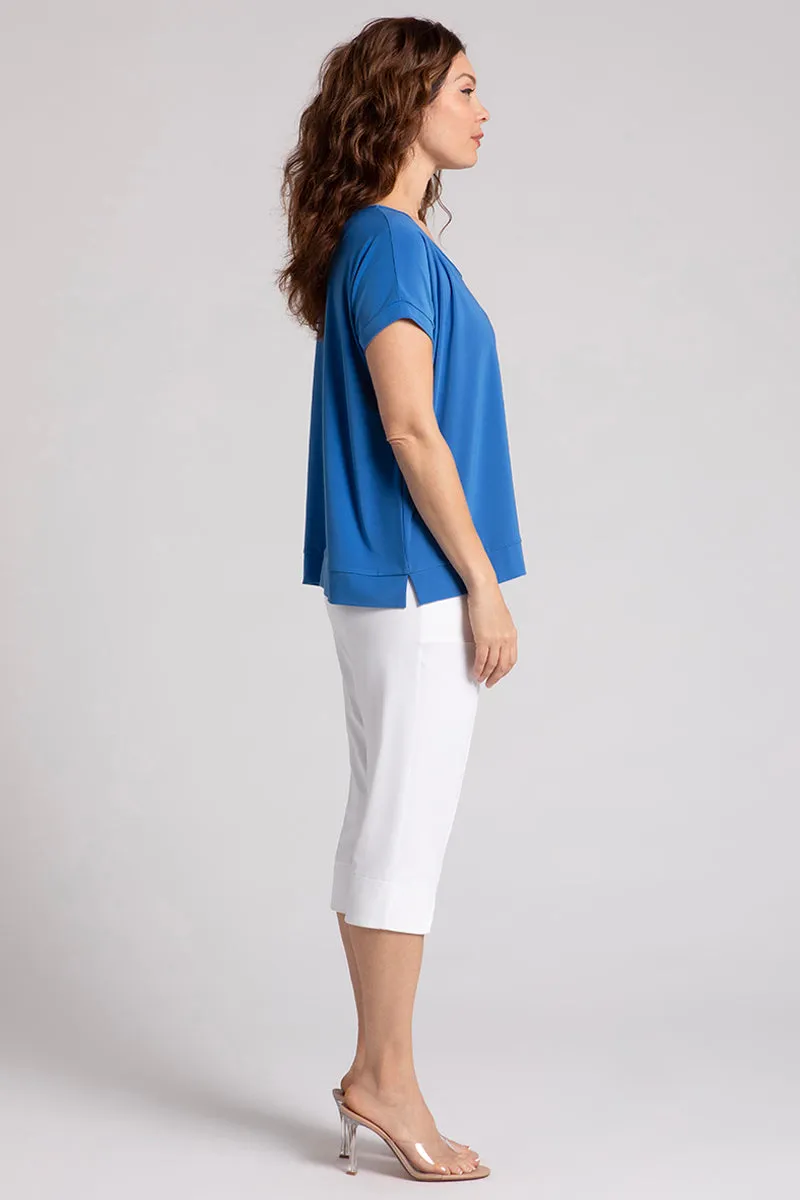 Dolman Scoop Neck Boxy Top | Marine