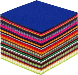 FabricLA 100% Acrylic Felt Fabric - Pre-Cut | 8X8 Inches | 30 pieces | Multi-Colors