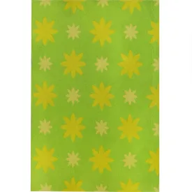 Felt Sheet Flower Print Lime 09 x 12in