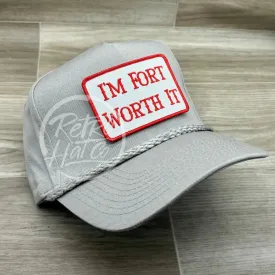 Fort Worth It Patch on Tall Gray Retro Rope Hat