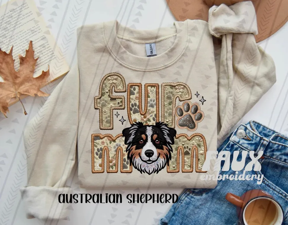 Fur Mom Aussie Shepherd Dog  Sweatshirt  - Natural Stone