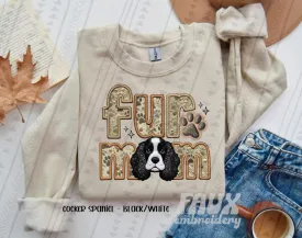 Fur Mom Black/White Cocker Spaniel Sweatshirt  - Natural Stone