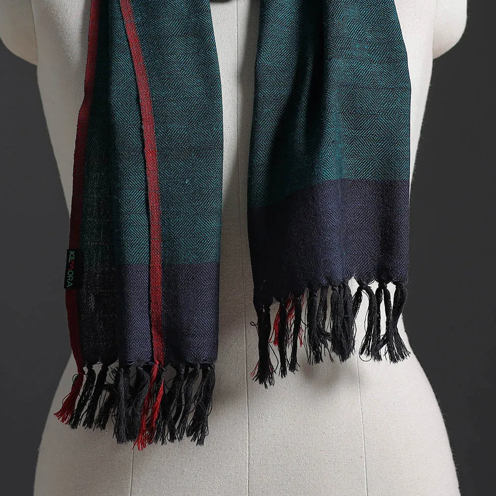 Green - Kumaun Handwoven Pure Merino Wool Scarf 231