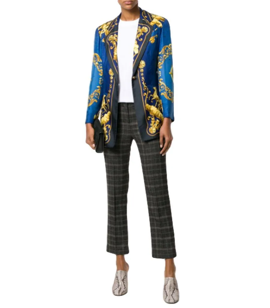 Hermes Silk Cosmos Printed Jacket. Size 38FR