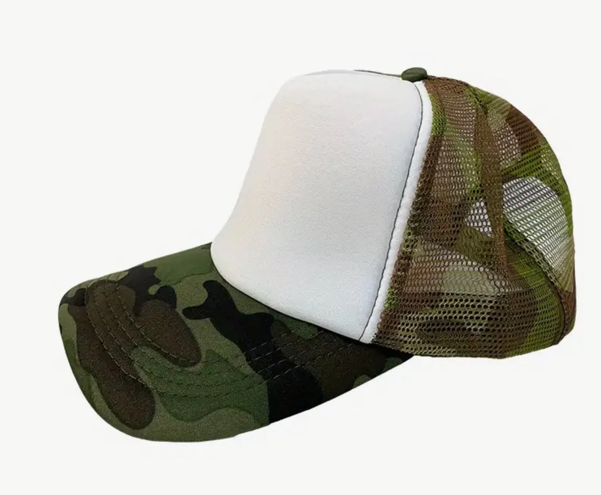 Hornets Yellowjackets Camo Trucker Hat (Various Sports)