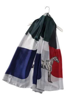 Horse Print Scarf - Grey