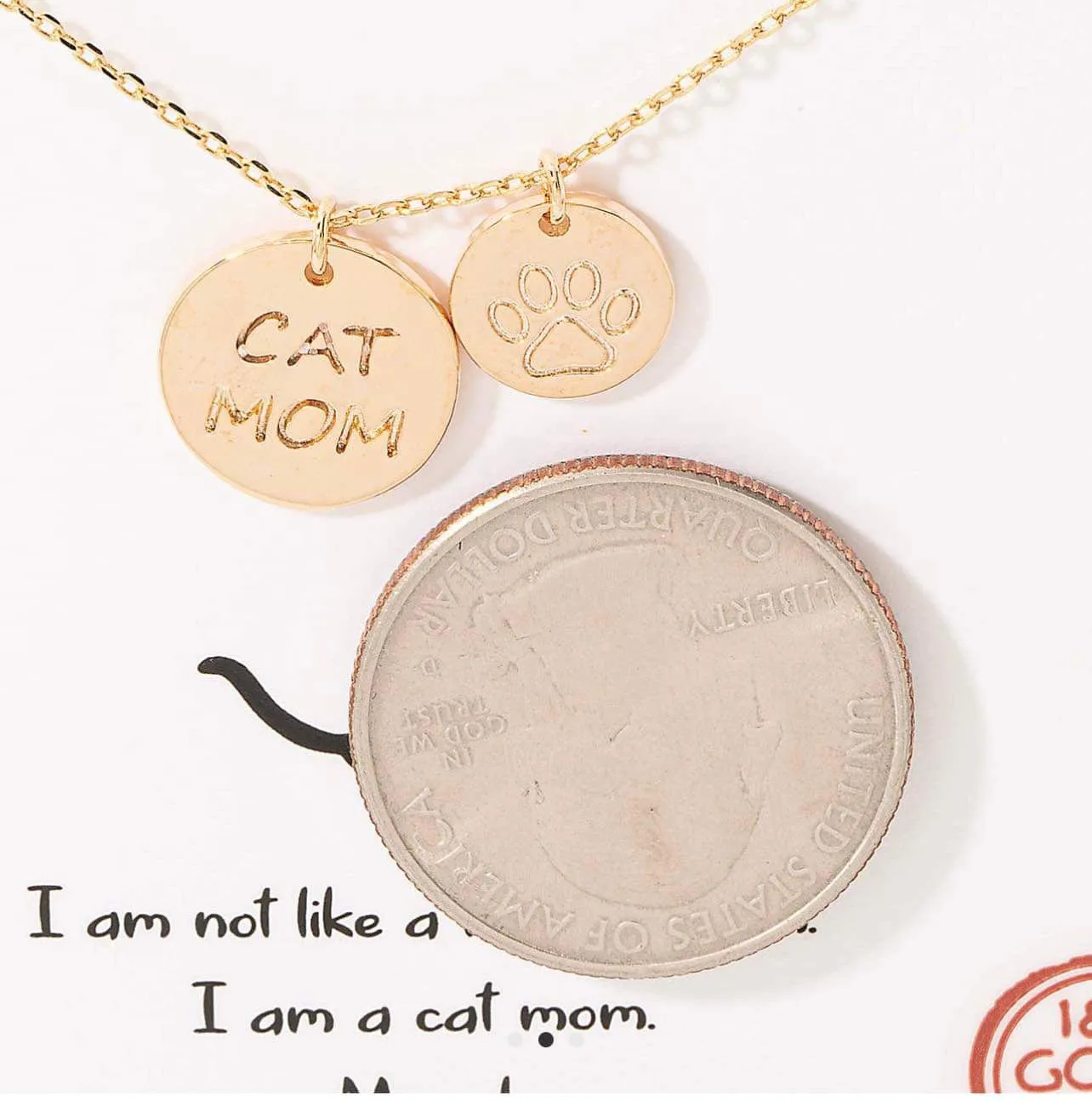 Jewelry - Cat Mom Coin Charm Necklace