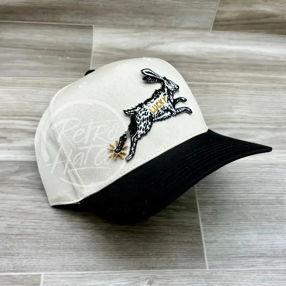 Lucky Rabbit on Natural/Black Retro Hat