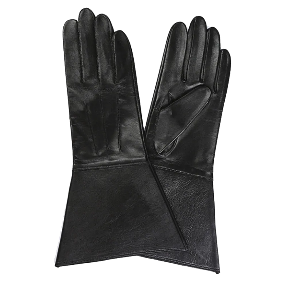 Men's Gauntlet Leather Gloves Soft Lambskin Touch Screen Driving