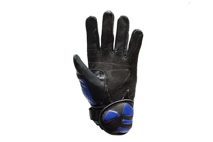 Men's Padded Blue Racing Gloves, GLZ36-BLUE-DL