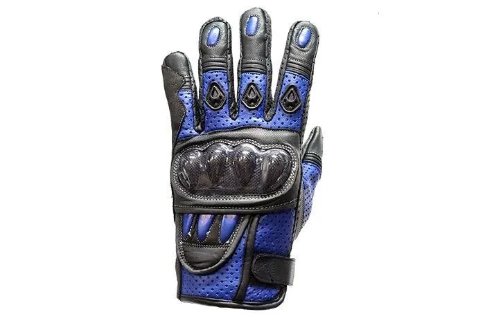 Men's Padded Blue Racing Gloves, GLZ36-BLUE-DL