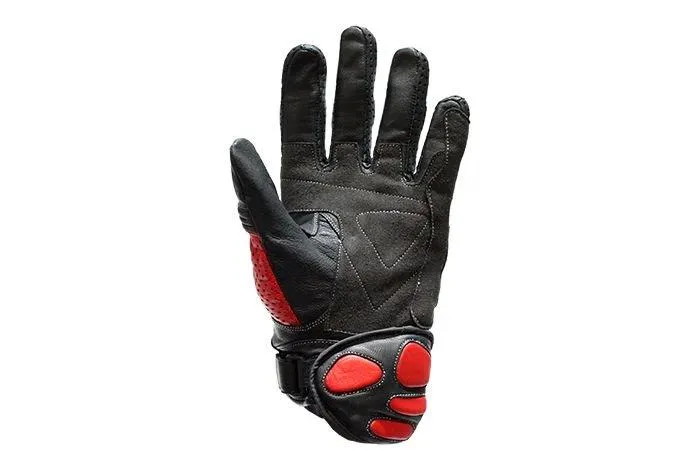 Men's Padded Red Racing Gloves, GLZ36-RED-DL