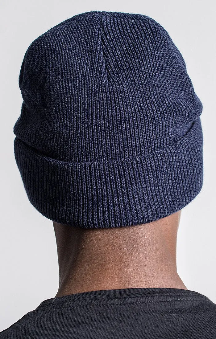 Navy Blue Beanie With Gold GK Plaque