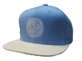 New York City FC Mitchell & Ness Light Blue Corduroy Bill Adj. Flat Bill Hat Cap