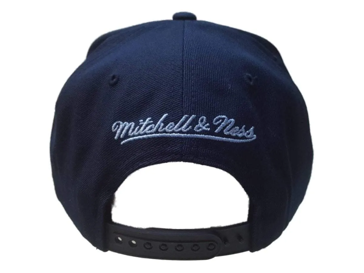 New York City FC Mitchell & Ness Navy Digital Logo Structured Adj Flat Bill Hat