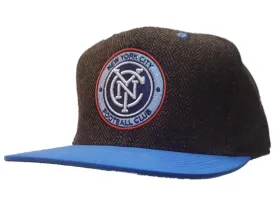 New York City FC Mitchell & Ness Tweed Structured Fitted Flat Bill Hat Cap 7 3/8