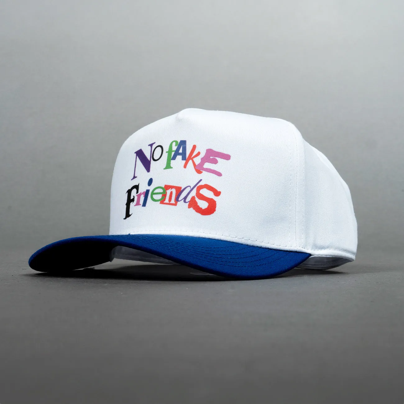 No Fake Friends Baseball Cap - White / Royal