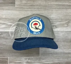 Retro Buffalo Bills Helmet Crest on Stonewashed Sand/Indigo Retro Rope Hat