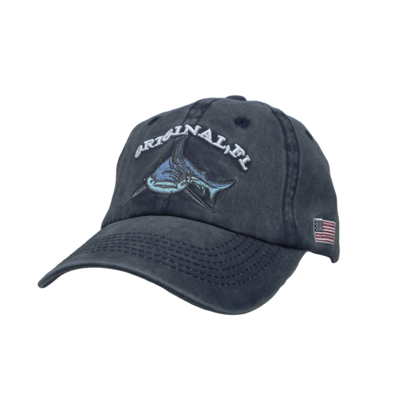 Shark Embroidery Baseball Cap USA Flag Plain Dad Hat YZ10086