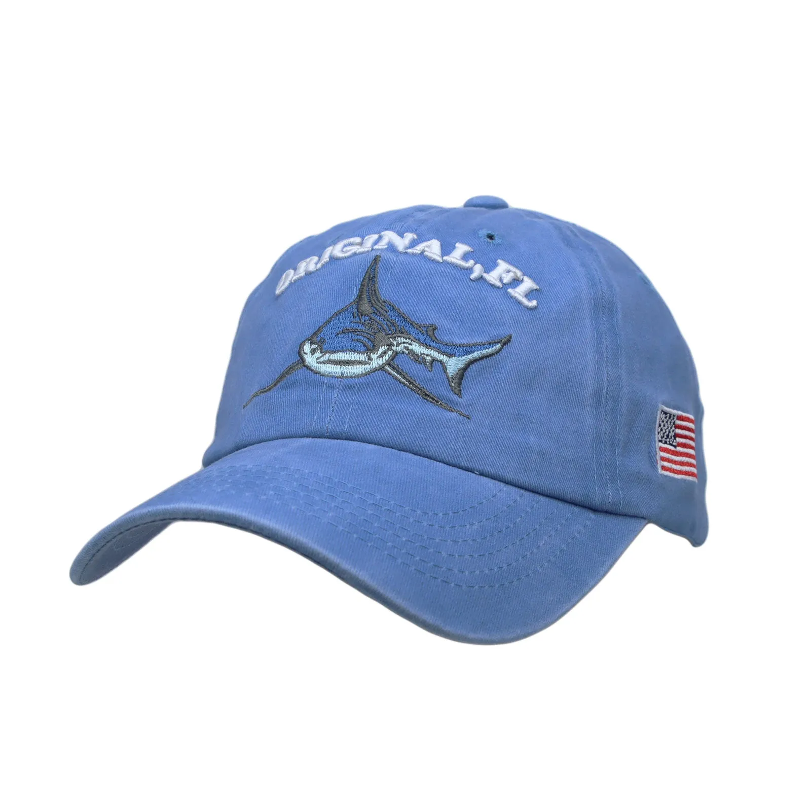 Shark Embroidery Baseball Cap USA Flag Plain Dad Hat YZ10086