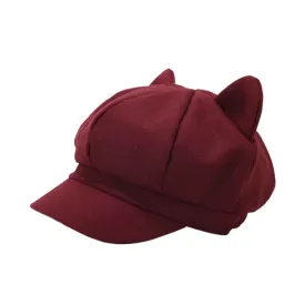 TEEK - Beret Cat Ear Octagonal Hat