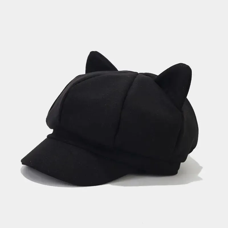 TEEK - Beret Cat Ear Octagonal Hat