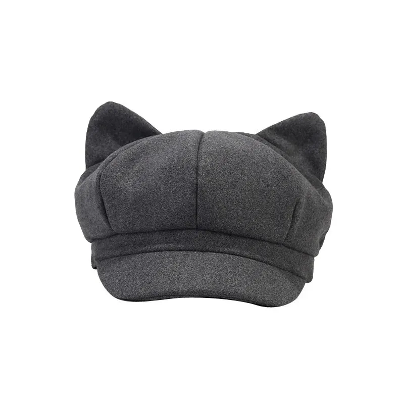 TEEK - Beret Cat Ear Octagonal Hat