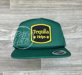 Tequila Helps on Green Classic Rope Hat