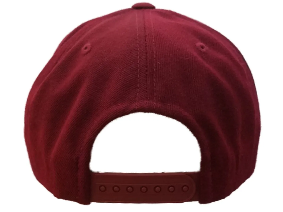 Top of the World Maroon Structured Adjustable Snapback Flat Bill Hat Cap