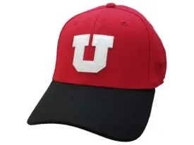 Utah Utes TOW Red Black & White Structured Flexfit Fitted Hat Cap (S/M)