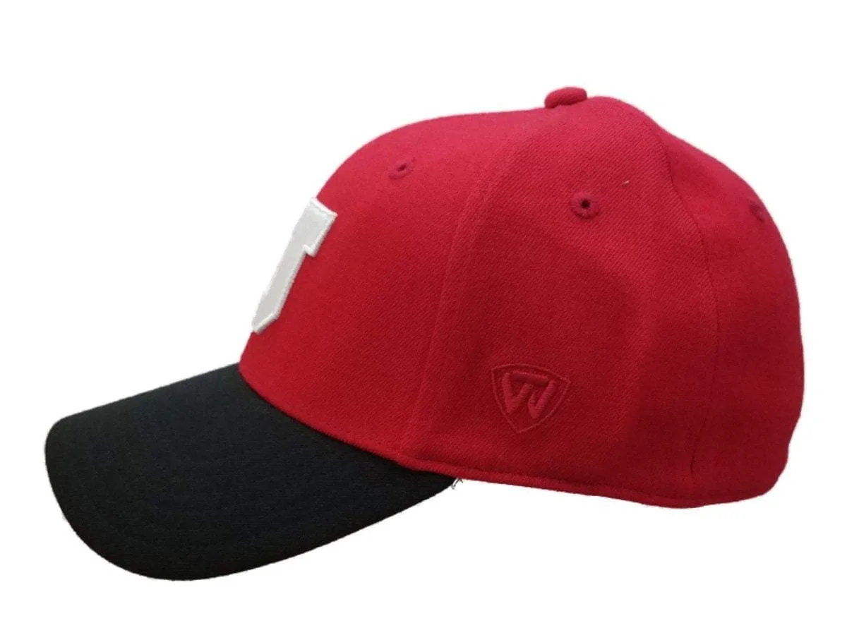 Utah Utes TOW Red Black & White Structured Flexfit Fitted Hat Cap (S/M)